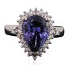 Image 3 : 14KT White Gold 5.90ct Tanzanite and Diamond Ring