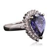 Image 4 : 14KT White Gold 5.90ct Tanzanite and Diamond Ring