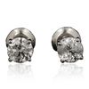 Image 1 : 14KT White Gold 1.41ctw Diamond Stud Earrings