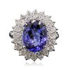 Image 3 : 14KT White Gold 4.02ct Tanzanite and Diamond Ring