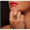 Image 1 : 14KT White and Yellow Gold 11.18ct Citrine and Diamond Ring