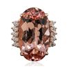 Image 3 : 14KT Rose Gold 23.97ct GIA Certified Morganite and Diamond Ring