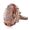 Image 4 : 14KT Rose Gold 23.97ct GIA Certified Morganite and Diamond Ring