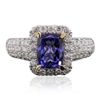 Image 1 : 14KT Two-Tone Gold 1.68ct Tanzanite and Diamond Ring