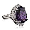 Image 4 : 14KT White Gold 12.42ct Amethyst and Diamond Ring