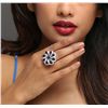 Image 5 : 14KT White Gold 7.15ctw Sapphire and Diamond Ring