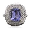 Image 1 : 14KT White Gold 3.18ct Tanzanite and Diamond Ring