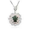 Image 3 : 14KT White Gold 4.68ct Emerald and Diamond Pendant With Chain