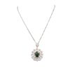 Image 4 : 14KT White Gold 4.68ct Emerald and Diamond Pendant With Chain