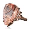 Image 4 : 14KT Rose Gold 27.75ct GIA Certified Morganite and Diamond Ring