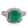 Image 1 : 14KT Two-Tone Gold 3.85ct Emerald and Diamond Ring