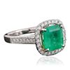 Image 2 : 14KT Two-Tone Gold 3.85ct Emerald and Diamond Ring