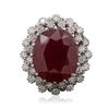 Image 3 : 14KT White Gold 11.02ct Ruby and Diamond Ring