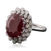 Image 4 : 14KT White Gold 11.02ct Ruby and Diamond Ring