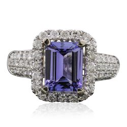 14KT Two-Tone Gold 3.30ct Tanzanite and Diamond Ring