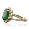 Image 4 : 14KT Yellow Gold 3.49ct Emerald and Diamond Ring