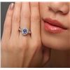 Image 1 : 14KT White Gold Tanzanite and Diamond Ring