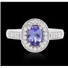 Image 3 : 14KT White Gold Tanzanite and Diamond Ring
