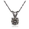 Image 4 : 14KT White Gold 1.08ct Diamond Pendant With Chain