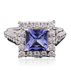 18KT White Gold 2.81ct Tanzanite and Diamond Ring