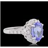 Image 2 : 14KT White Gold 3.43ct Tanzanite and Diamond Ring