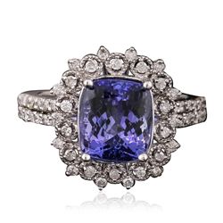 14KT White Gold 3.02ct Tanzanite and Diamond Ring