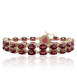 14KT Yellow Gold 11.11ctw Ruby and Diamond Bracelet