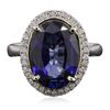 Image 1 : 14KT Two-Tone Gold 6.61ct Tanzanite and Diamond Ring