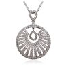 Image 2 : 14KT White Gold 1.63ctw Diamond Pendant With Chain