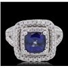 Image 1 : 14KT White Gold 2.72ct Sapphire and Diamond Ring