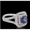 Image 2 : 14KT White Gold 2.72ct Sapphire and Diamond Ring