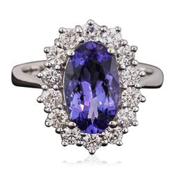 14KT White Gold 2.77ct Tanzanite and Diamond Ring