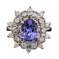 14KT White Gold 3.57ct Tanzanite and Diamond Ring