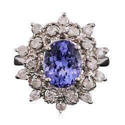 14KT White Gold 3.57ct Tanzanite and Diamond Ring