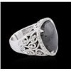 Image 2 : 14KT White Gold 10.41ctw Black Diamond Ring