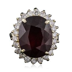 14KT Yellow Gold 17.34ct Ruby and Diamond Ring