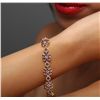 Image 2 : Sterling Silver 5.22ctw Pink Tourmaline and White Sapphire Bracelet