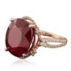Image 2 : 14KT Rose Gold 16.78ct Ruby and Diamond Ring