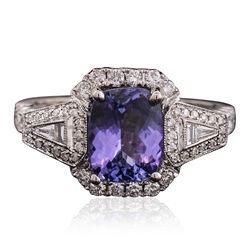 14KT White Gold 1.94ct Tanzanite and Diamond Ring