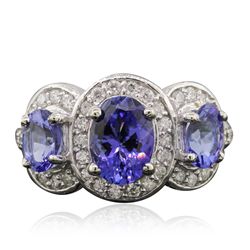 14KT White Gold 2.75ctw Tanzanite and Diamond Ring