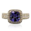 Image 3 : 14KT Yellow Gold 2.43ct Tanzanite and Diamond Ring
