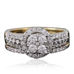 14KT Two-Tone Gold 0.76ctw Brilliant Cut Diamond Wedding Set