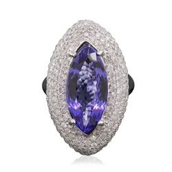 14KT White Gold 4.98ct Tanzanite and Diamond Ring