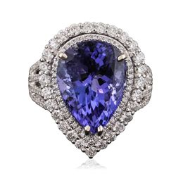 18KT White Gold 10.19ct Tanzanite and Diamond Ring