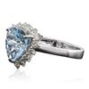 Image 2 : 14KT White Gold 4.19ct Blue Topaz and Diamond Ring