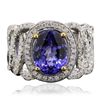 Image 1 : 14KT Two-Tone Gold 3.59ct Tanzanite and Diamond Ring