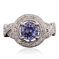 14KT White Gold 1.47ct Tanzanite and Diamond Ring