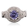 Image 1 : 14KT White Gold 1.47ct Tanzanite and Diamond Ring