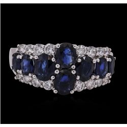 18KT White Gold 2.58ctw Sapphire and Diamond Ring