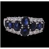 Image 1 : 18KT White Gold 2.58ctw Sapphire and Diamond Ring